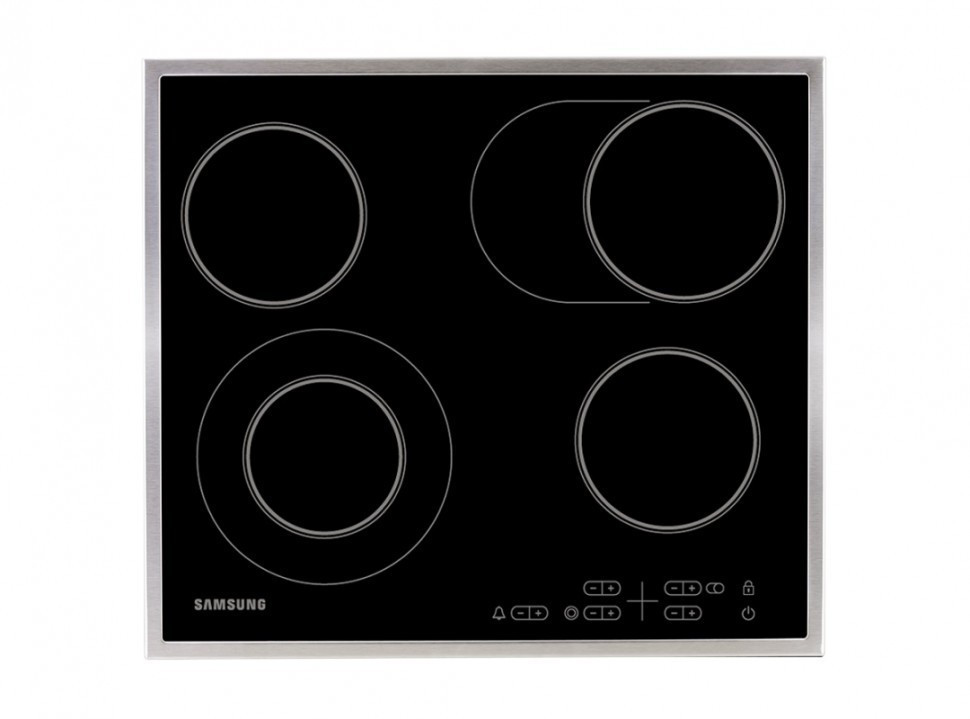 Стеклокерамическая панель Samsung NZ64T3516CK с расширяемой зоной нагрева, Чёрный