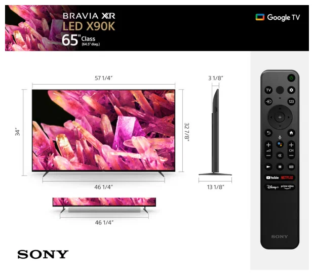 55" Телевизор Sony XR-55X90K, черный