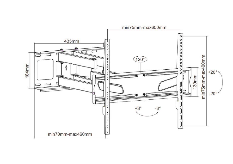 Кронштейн Наклонно-поворотный ITECHmount PTRB 37-70"
