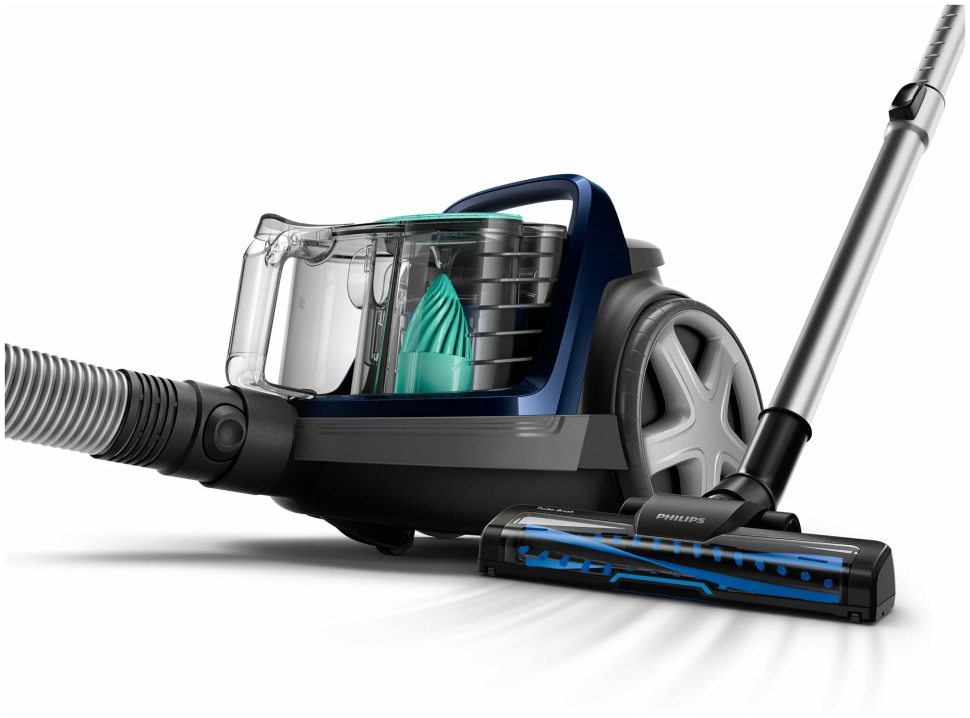 Пылесос Philips FC9573 PowerPro Active, серый/зеленый