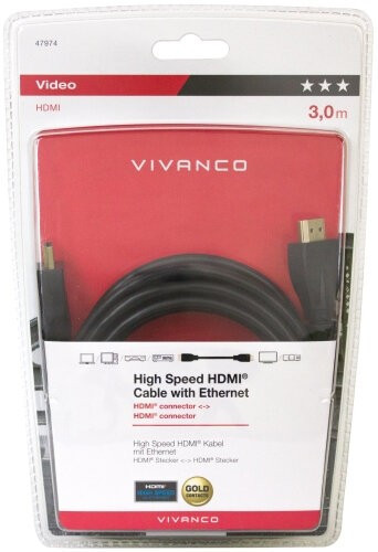HDMI-кабель с Ethernet Vivanco High Speed, 3 метра
