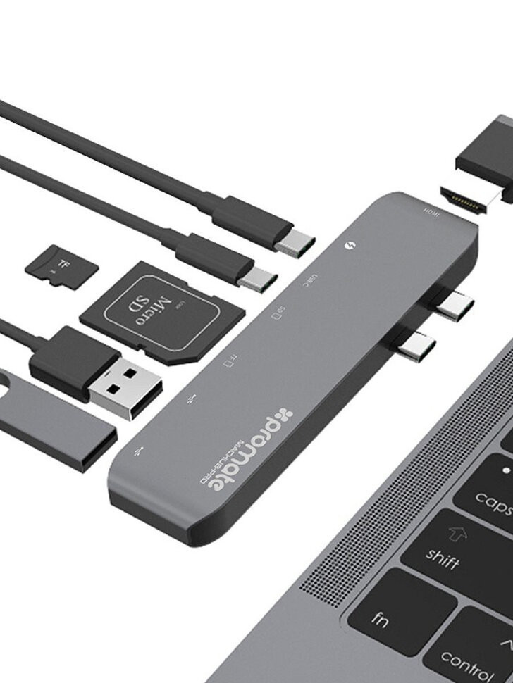 Thunderbolt 3 Адаптер Promate MacHub-Pro High Speed USB Type-C