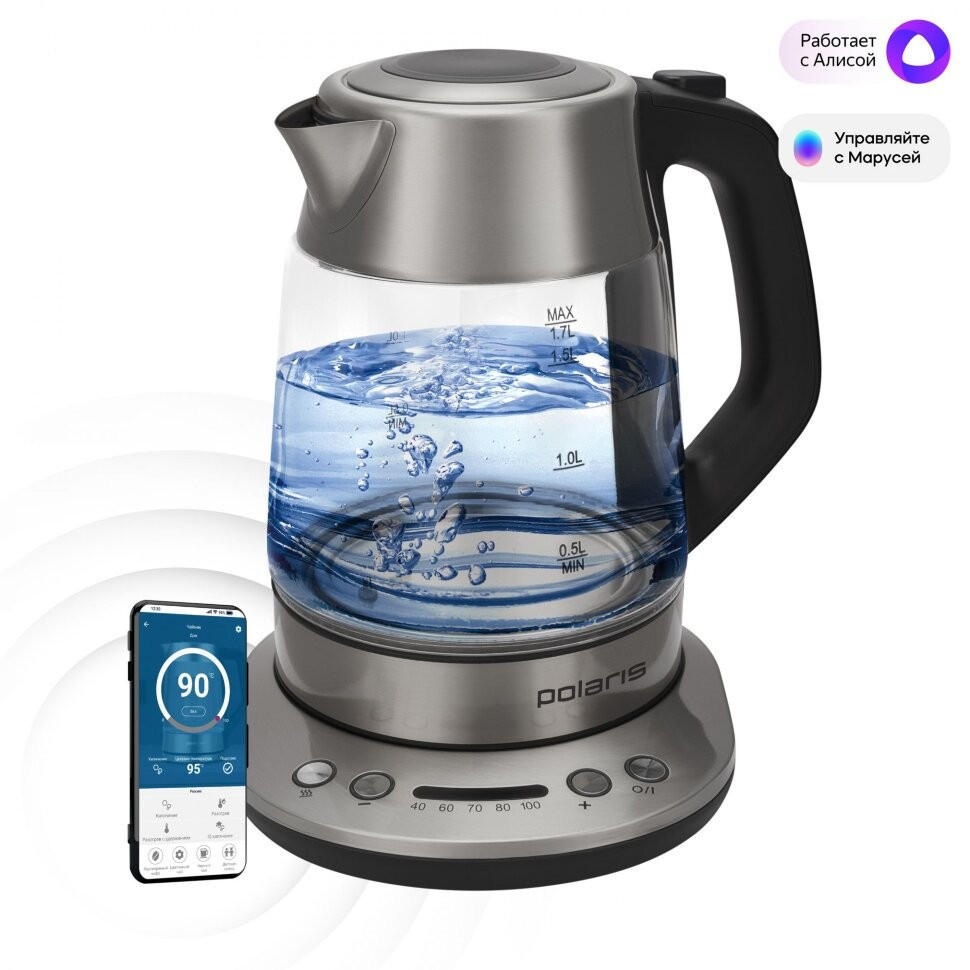 Чайник Polaris PWK 1775CGLD WIFI IQ Home, серебристый
