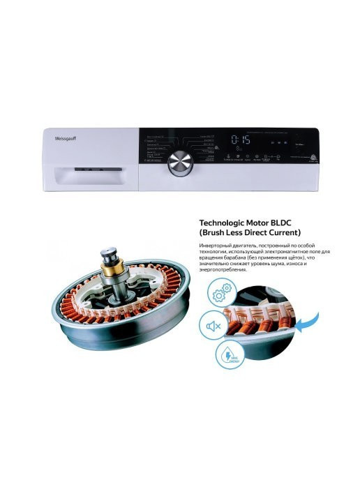 Стиральная машина с сушкой Weissgauff WMD 4748 DC Inverter Steam