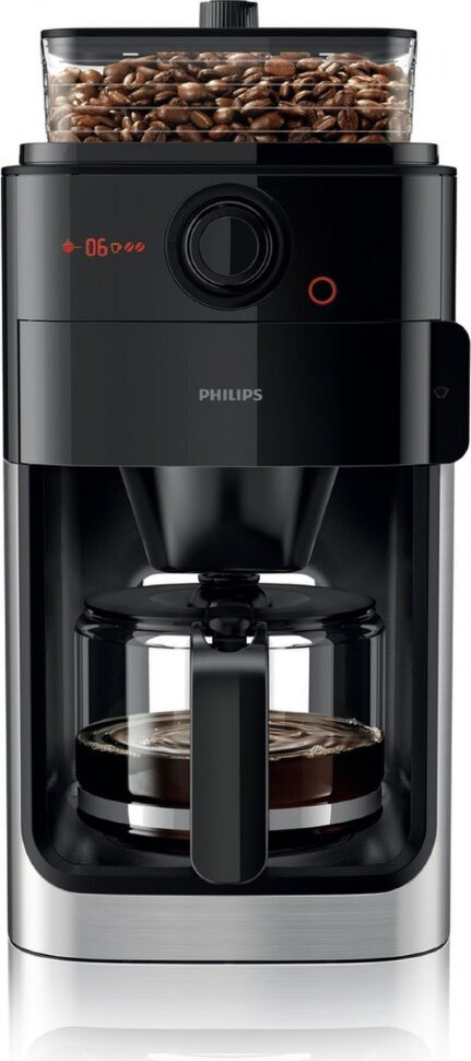 Кофеварка Philips HD7767 Grind & Brew, черный/металлик
