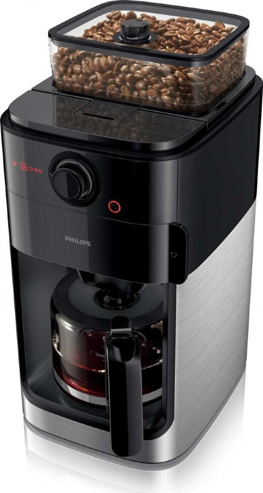 Кофеварка Philips HD7767 Grind & Brew, черный/металлик