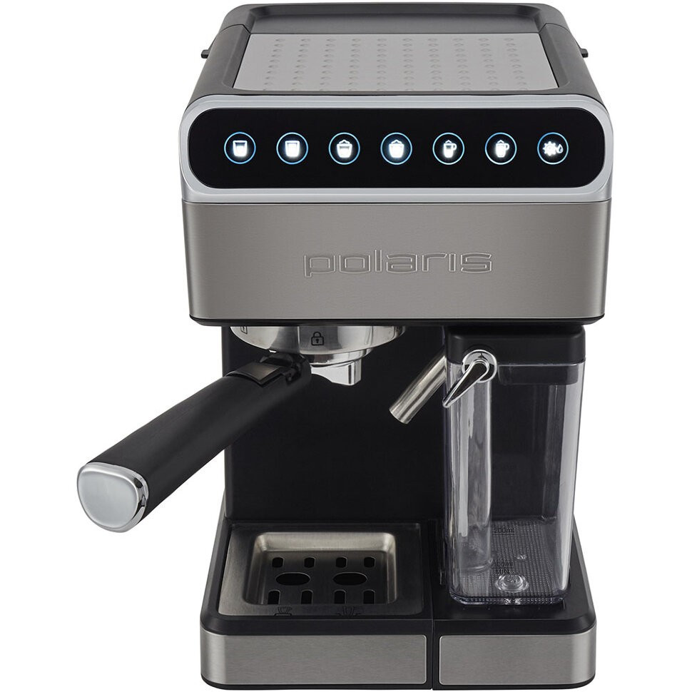 Кофеварка рожковая Polaris PCM 1535E Adore Cappuccino, нержавеющая сталь