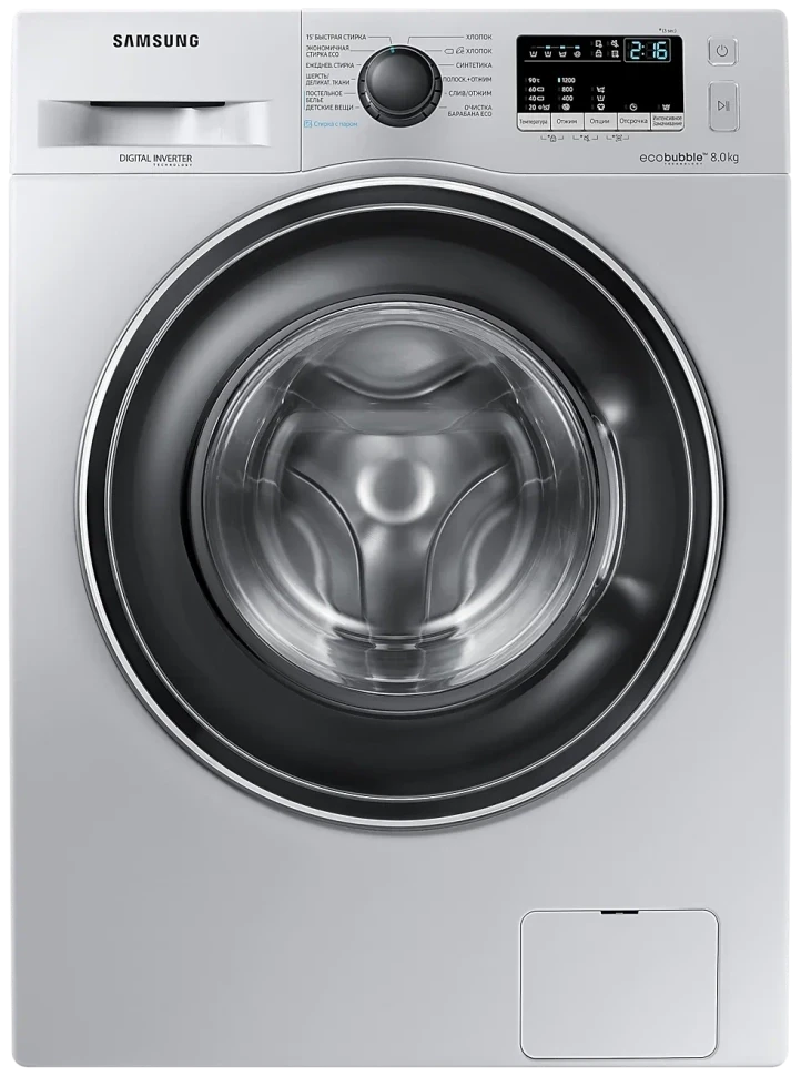 Стиральная машина Samsung WW80R42LHES, серебристый
