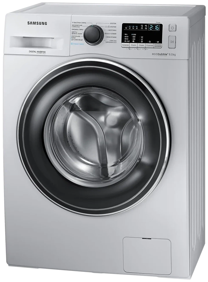 Стиральная машина Samsung WW80R42LHES, серебристый