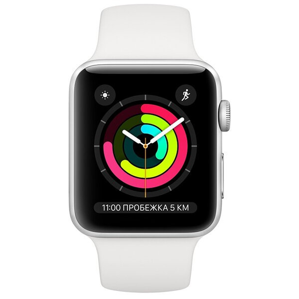 Смарт-часы Apple Watch S3 38mm Silver Al/White Sport Band